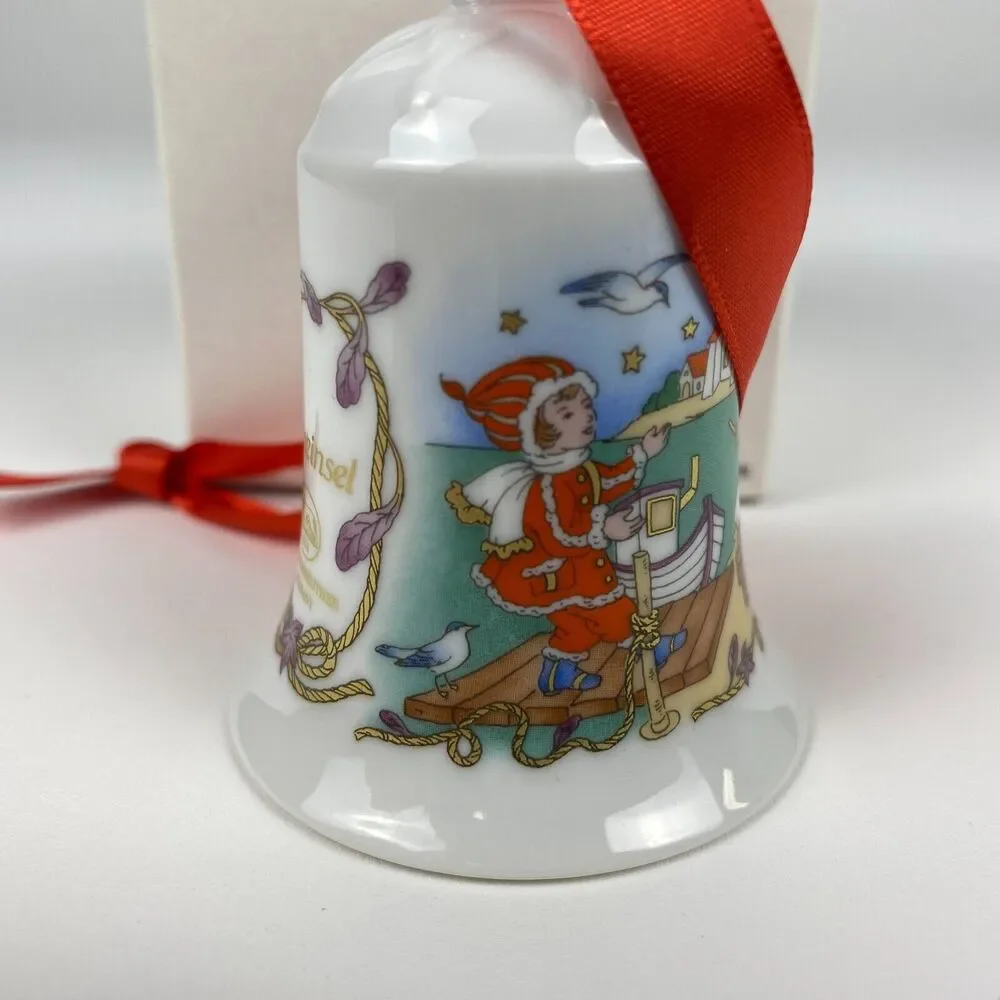 VTG Hutschenreuther Germany Porcelain Christmas Bell Ornament Baltic Sea 1994